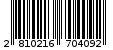 Γραμμωτός κωδικός 2810216704092