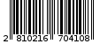 Γραμμωτός κωδικός 2810216704108