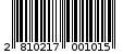 Γραμμωτός κωδικός 2810217001015