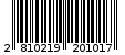 Γραμμωτός κωδικός 2810219201017