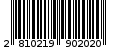 Γραμμωτός κωδικός 2810219902020