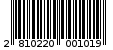 Γραμμωτός κωδικός 2810220001019