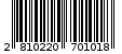 Γραμμωτός κωδικός 2810220701018