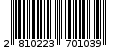 Γραμμωτός κωδικός 2810223701039