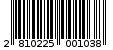 Γραμμωτός κωδικός 2810225001038