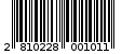 Γραμμωτός κωδικός 2810228001011