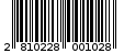 Γραμμωτός κωδικός 2810228001028