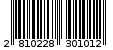 Γραμμωτός κωδικός 2810228301012