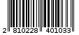Γραμμωτός κωδικός 2810228401033