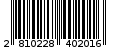 Γραμμωτός κωδικός 2810228402016