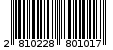 Γραμμωτός κωδικός 2810228801017