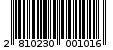 Γραμμωτός κωδικός 2810230001016