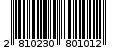 Γραμμωτός κωδικός 2810230801012