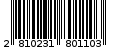 Γραμμωτός κωδικός 2810231801103