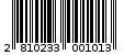 Γραμμωτός κωδικός 2810233001013