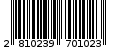 Γραμμωτός κωδικός 2810239701023