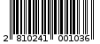 Γραμμωτός κωδικός 2810241001036