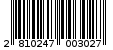 Γραμμωτός κωδικός 2810247003027