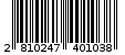 Γραμμωτός κωδικός 2810247401038