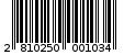 Γραμμωτός κωδικός 2810250001034