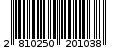 Γραμμωτός κωδικός 2810250201038