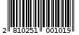 Γραμμωτός κωδικός 2810251001019