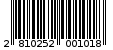 Γραμμωτός κωδικός 2810252001018