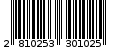 Γραμμωτός κωδικός 2810253301025