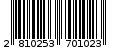 Γραμμωτός κωδικός 2810253701023