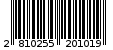 Γραμμωτός κωδικός 2810255201019