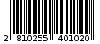 Γραμμωτός κωδικός 2810255401020