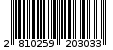 Γραμμωτός κωδικός 2810259203033