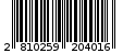 Γραμμωτός κωδικός 2810259204016