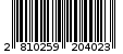 Γραμμωτός κωδικός 2810259204023