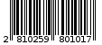 Γραμμωτός κωδικός 2810259801017