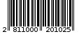 Γραμμωτός κωδικός 2811000201025