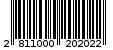 Γραμμωτός κωδικός 2811000202022