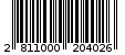 Γραμμωτός κωδικός 2811000204026