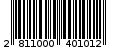 Γραμμωτός κωδικός 2811000401012