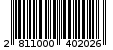 Γραμμωτός κωδικός 2811000402026