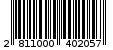 Γραμμωτός κωδικός 2811000402057