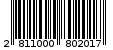 Γραμμωτός κωδικός 2811000802017