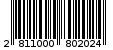 Γραμμωτός κωδικός 2811000802024