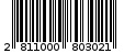 Γραμμωτός κωδικός 2811000803021