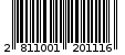 Γραμμωτός κωδικός 2811001201116
