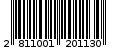 Γραμμωτός κωδικός 2811001201130