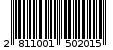 Γραμμωτός κωδικός 2811001502015