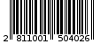Γραμμωτός κωδικός 2811001504026