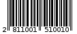 Γραμμωτός κωδικός 2811001510010