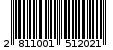 Γραμμωτός κωδικός 2811001512021